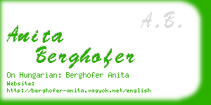 anita berghofer business card